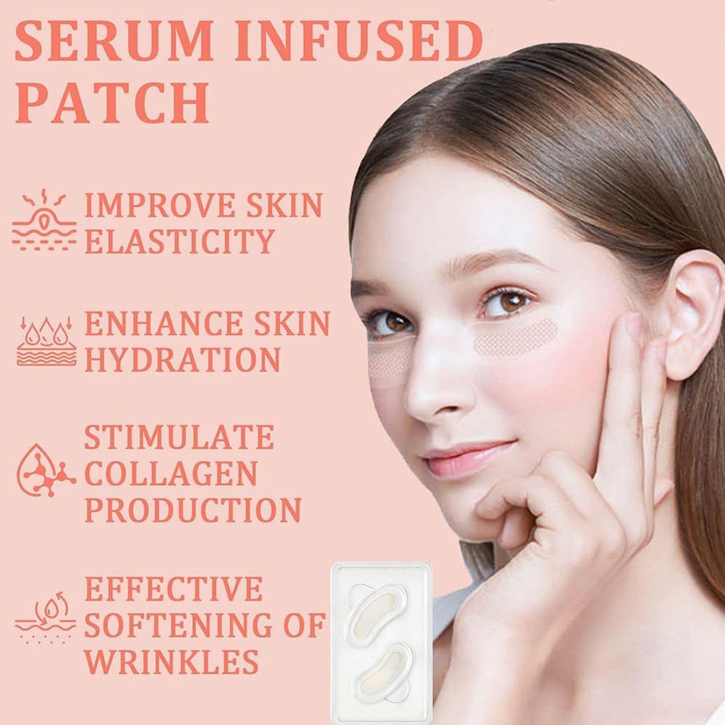 Novalift anti ageing eye patches highlighting the dissolving serum technology.