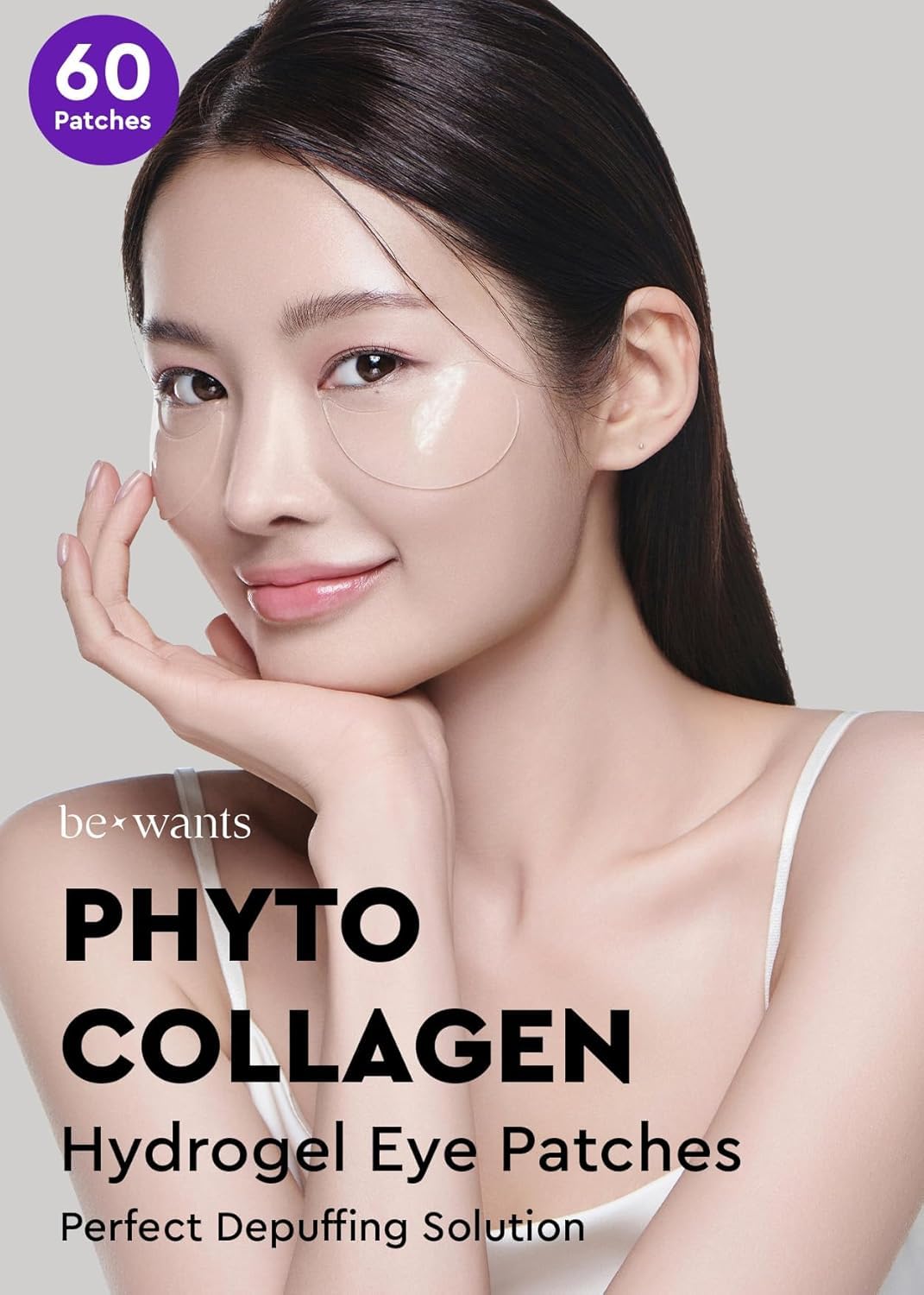 BE+WANTS hydrogel eye patches texture and application detail