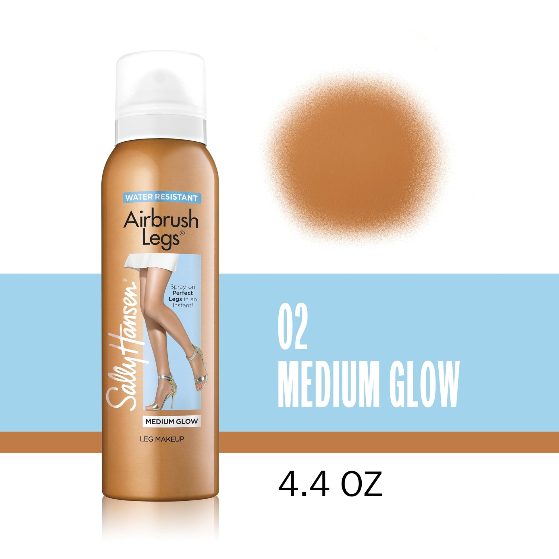 Sally Hansen leg makeup bottle showing medium glow shade