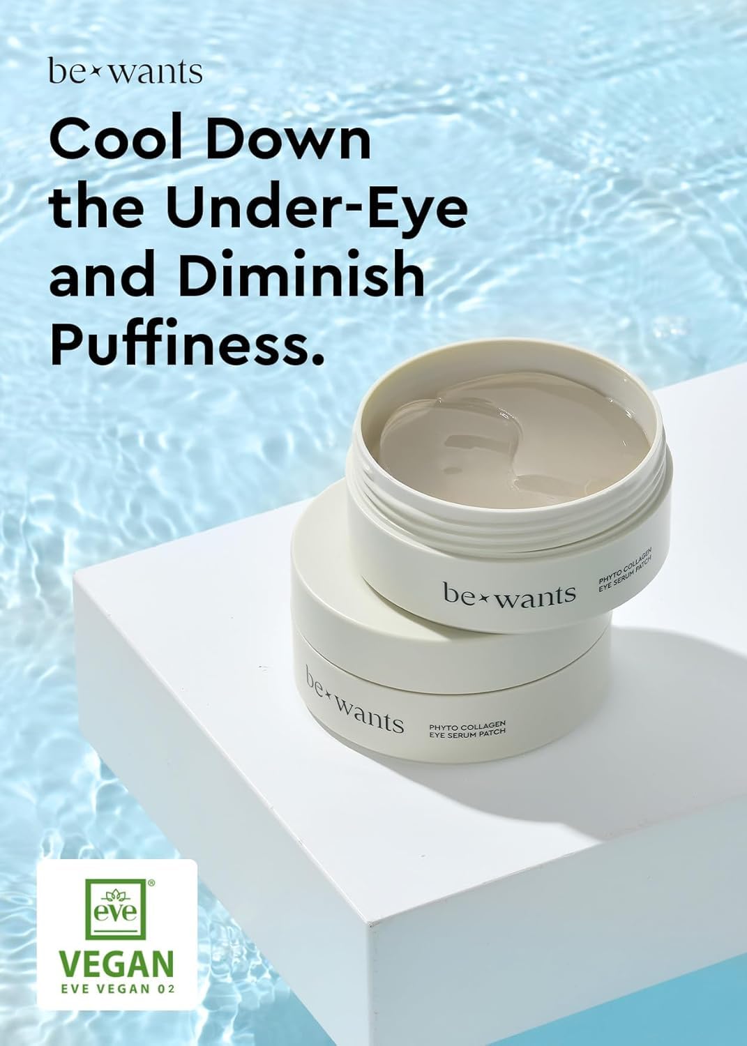 BE+WANTS bamboo water eye patches for puffy eyes