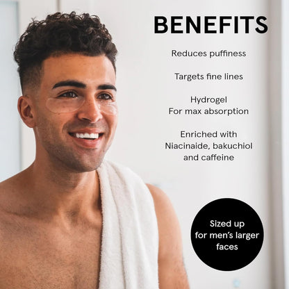 Premium hydrogel under eye masks with bakuchiol and caffeine