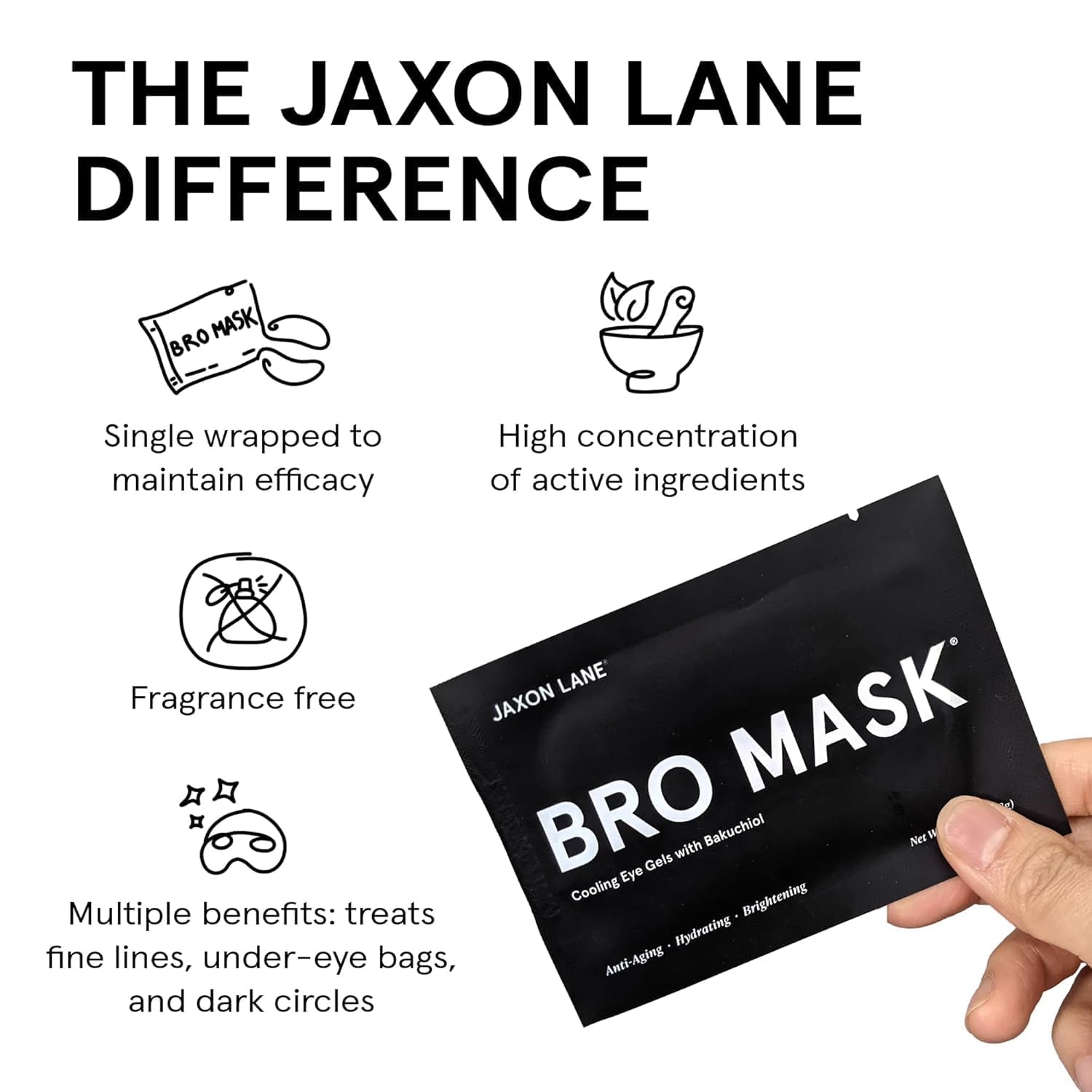 Anti aging men eye patches packaging showing authentic imported details