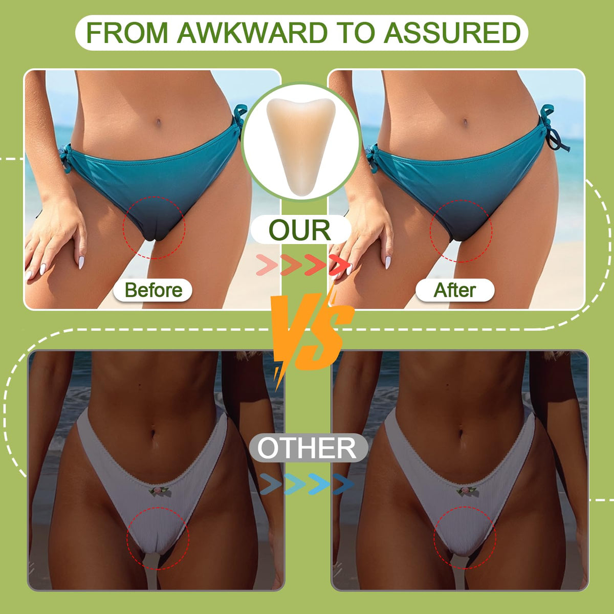 Reusable silicone pads showing Y-shape design and smooth surface