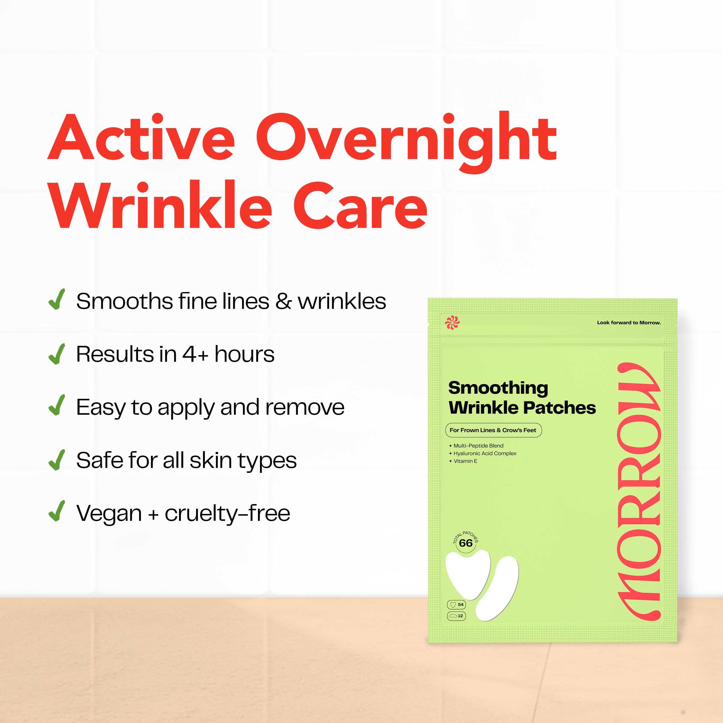 Close-up of the overnight wrinkle stickers demonstrating texture and clear material design.