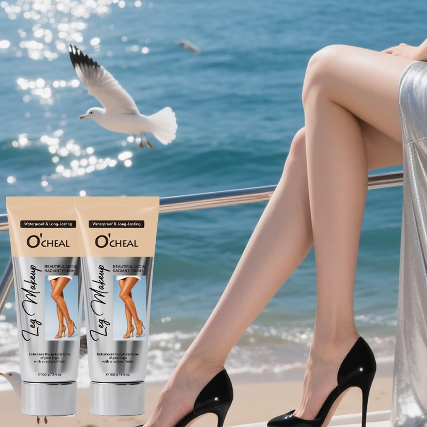 O'cheal waterproof leg concealer light brown shade swatch