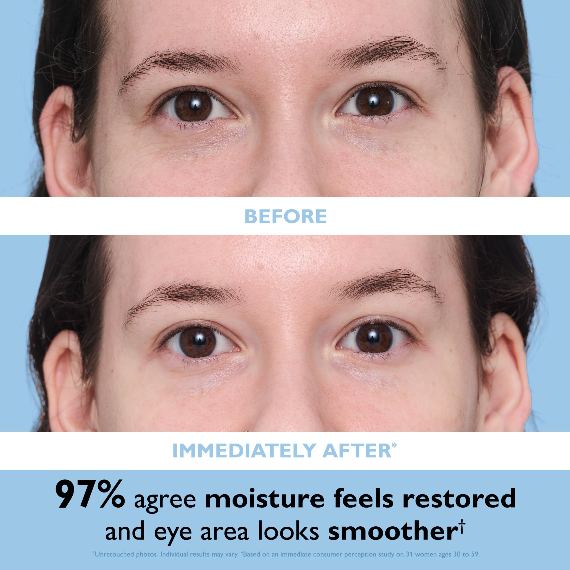 Peter Thomas Roth eye patches applied under the eye