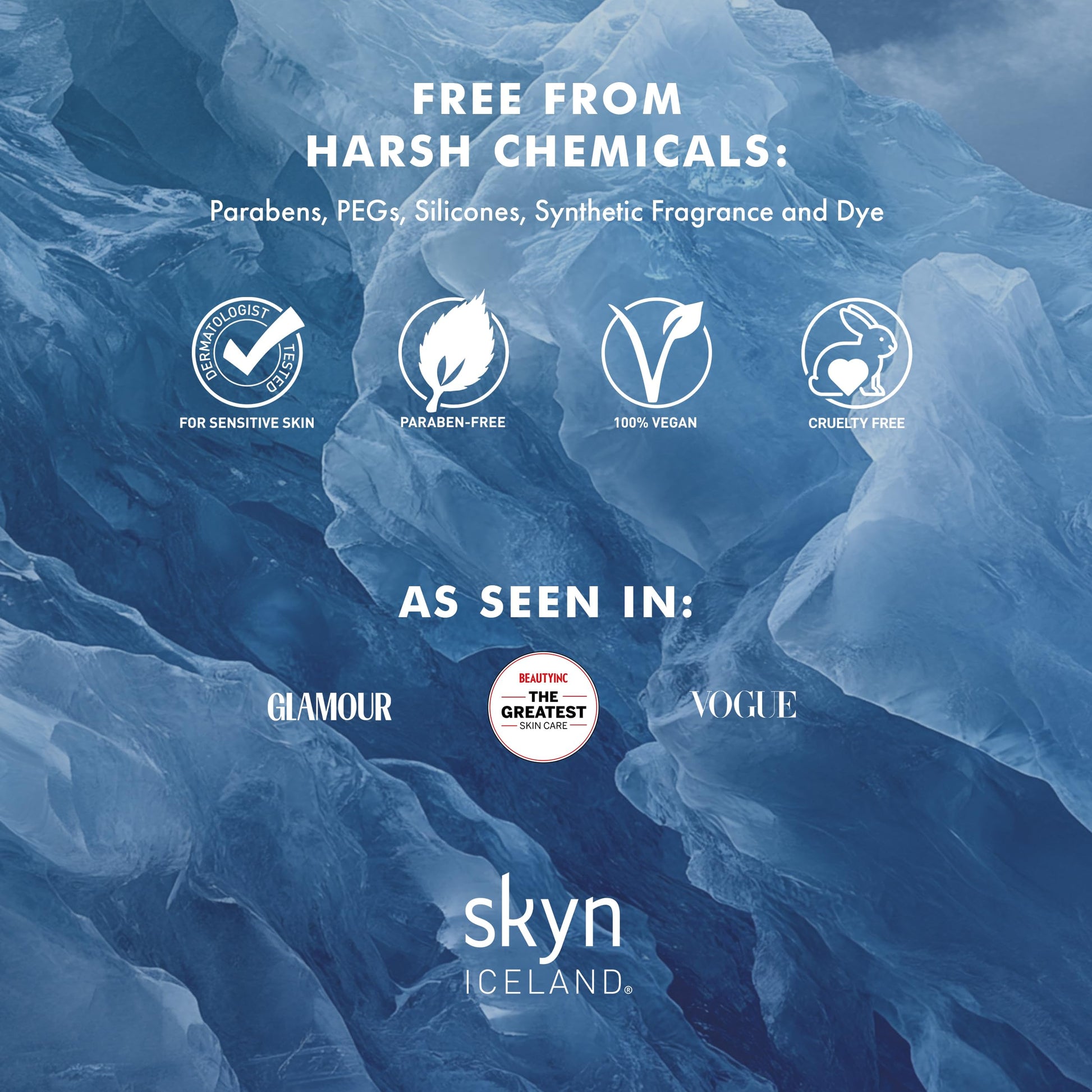 Side view of Skyn Iceland 8 pair eye gel box packaging