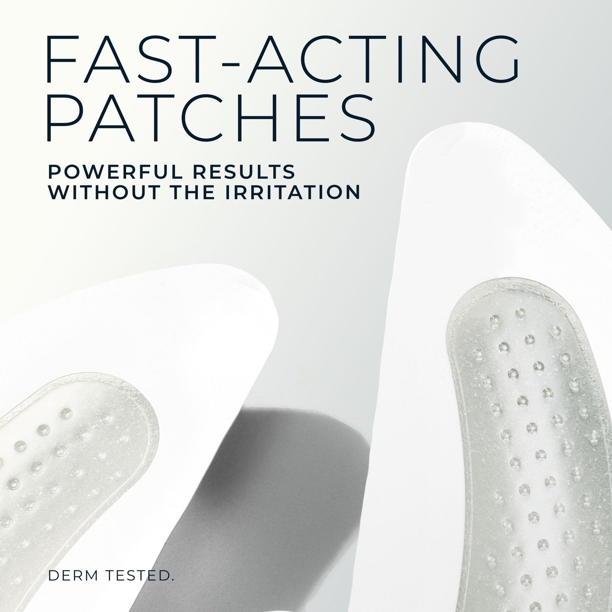 RoC Retinol Correxion anti aging patches showing clinical ingredient callouts for hyaluronic acid and firming peptides.