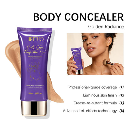 Hrttuo body makeup bottle with professional application brush