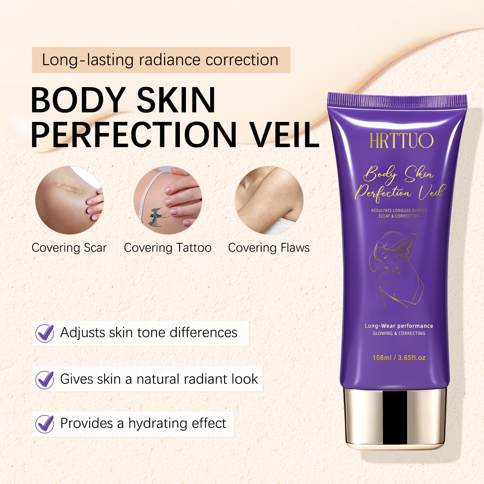 Hrttuo Body Coverage Perfector showing transfer-resistant texture