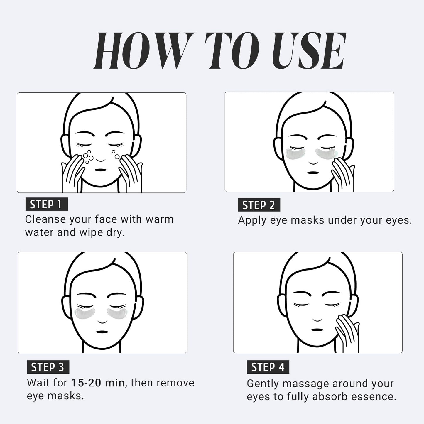 PEAUAMIE alcohol free unscented eye patches for sensitive skin care