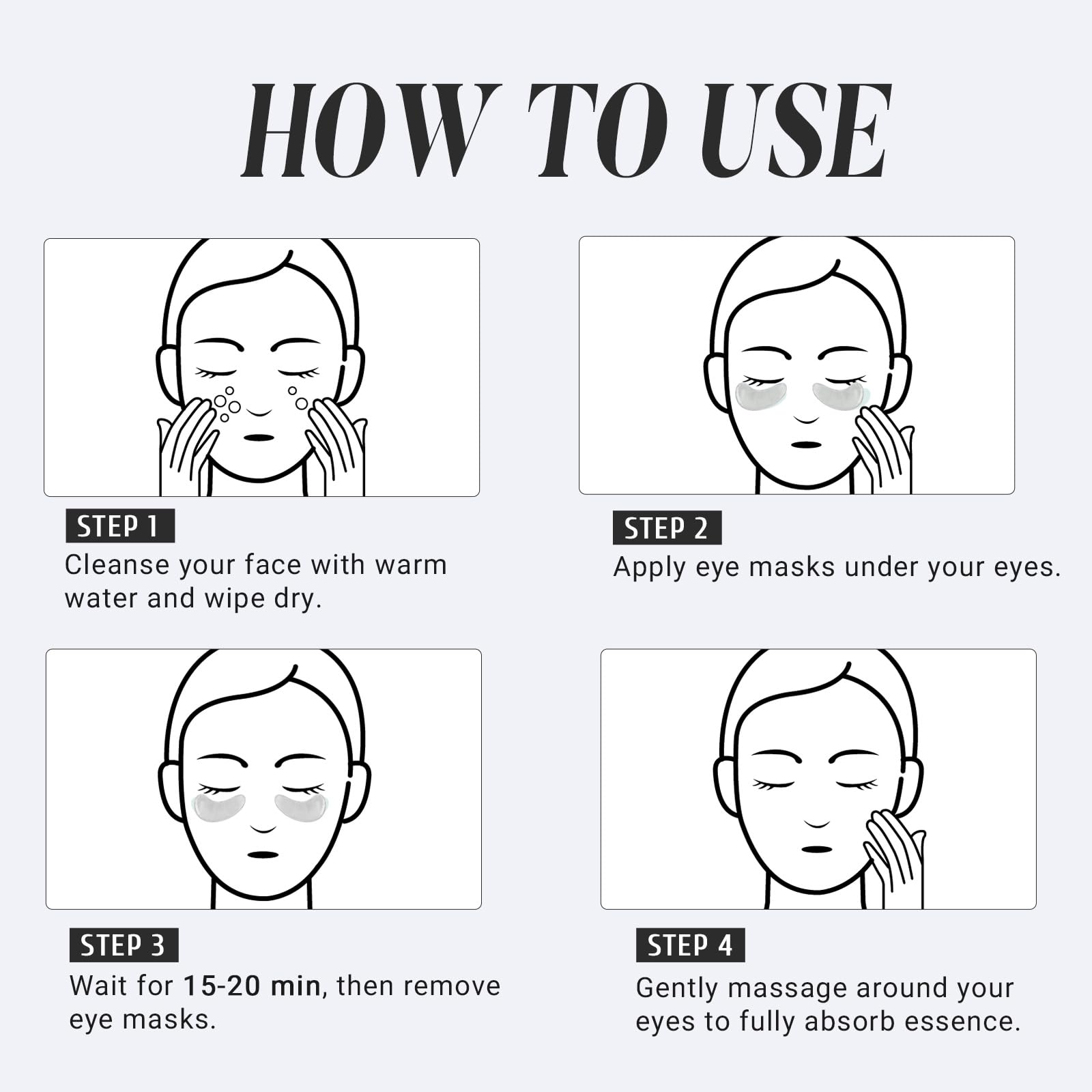 PEAUAMIE alcohol free unscented eye patches for sensitive skin care