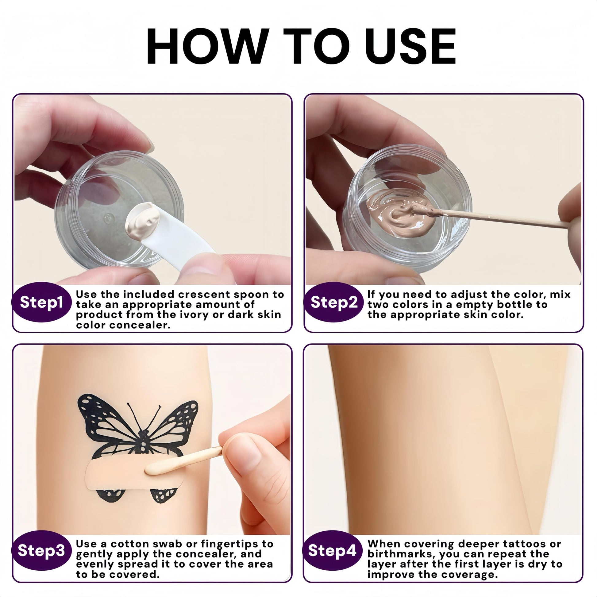 Jyovqxf tattoo concealer kit for all skin types