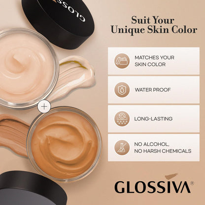 Glossiva concealer kit packaging and accessories