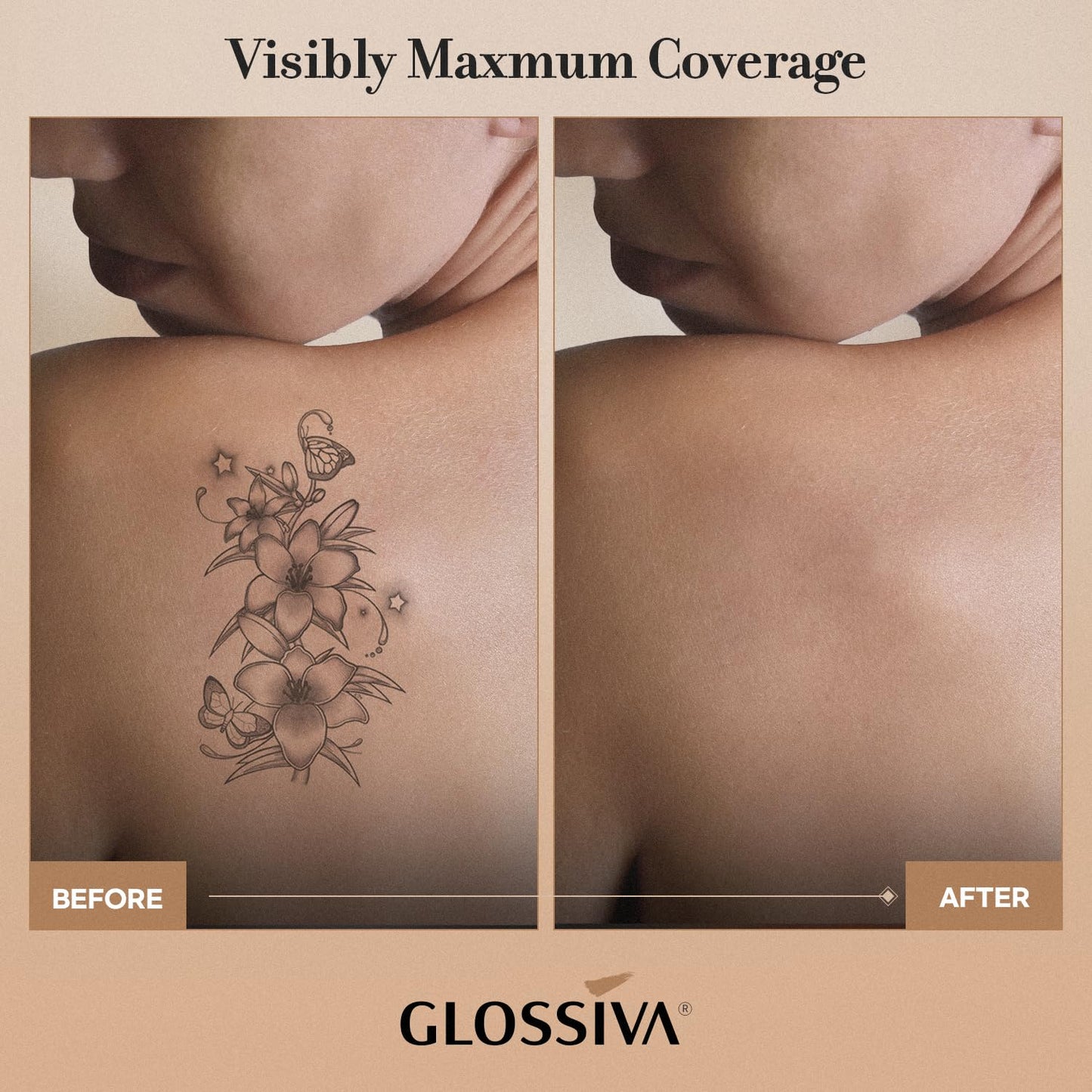 Application of Glossiva makeup for scar coverage