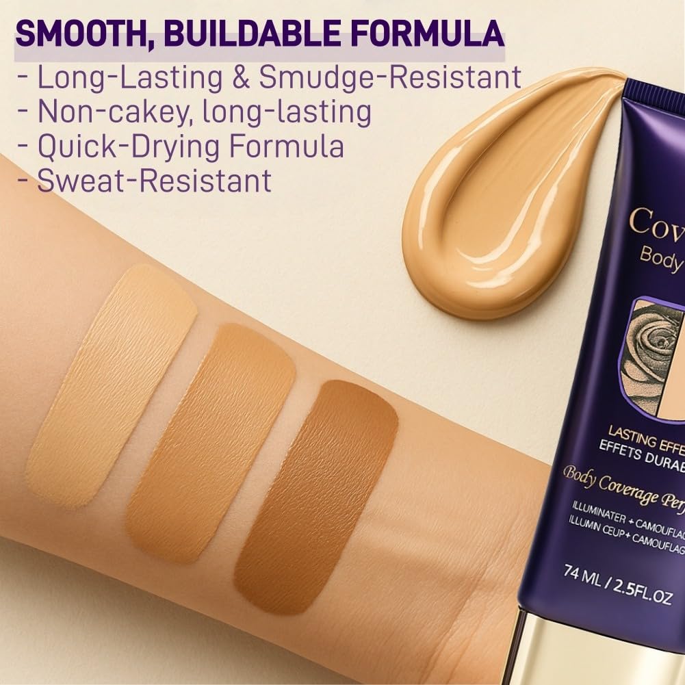 Close up of Diryi body concealer texture and coverage