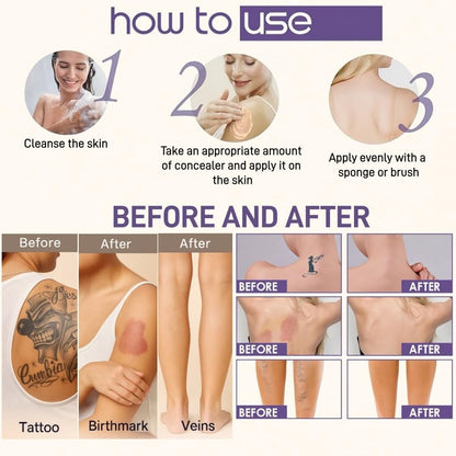 Using the included kabuki brush to apply Diryi body makeup