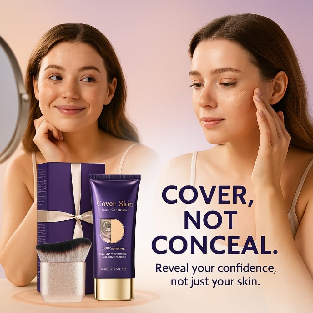 Complete Diryi waterproof body concealer and brush set layout