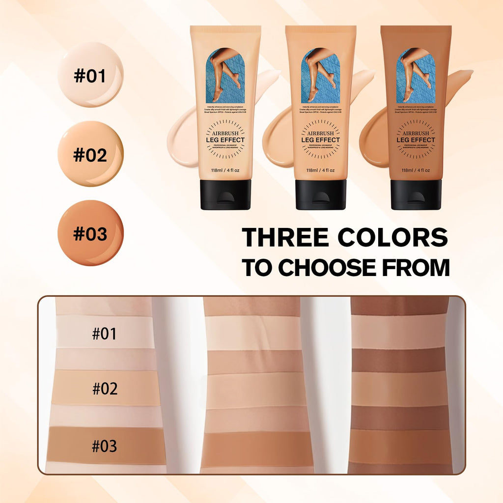 Leg and body makeup demonstrating transfer resistant feature