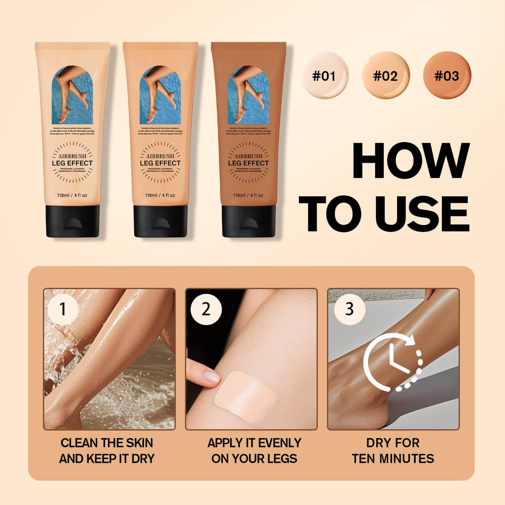 Model showcasing flawless legs after applying medium glow makeup