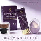 Abyst Natural Beige body makeup tube with applicator tools