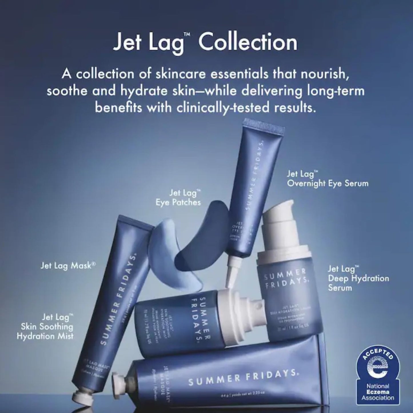 Summer Fridays Jet Lag eye patches box with ingredients list visible