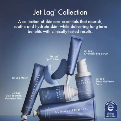 Summer Fridays Jet Lag eye patches box with ingredients list visible