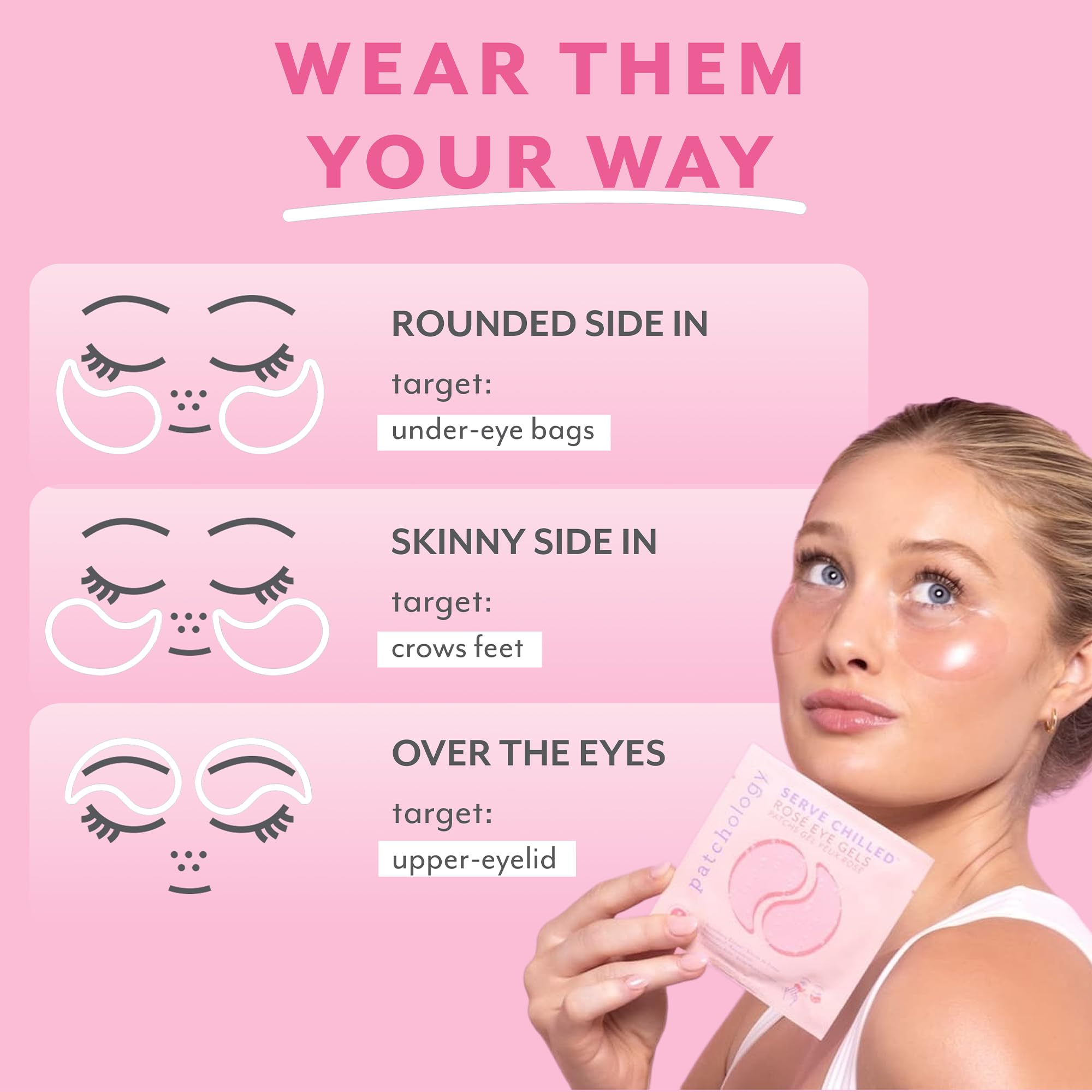 Patchology hyaluronic acid infused eye gels for fine lines