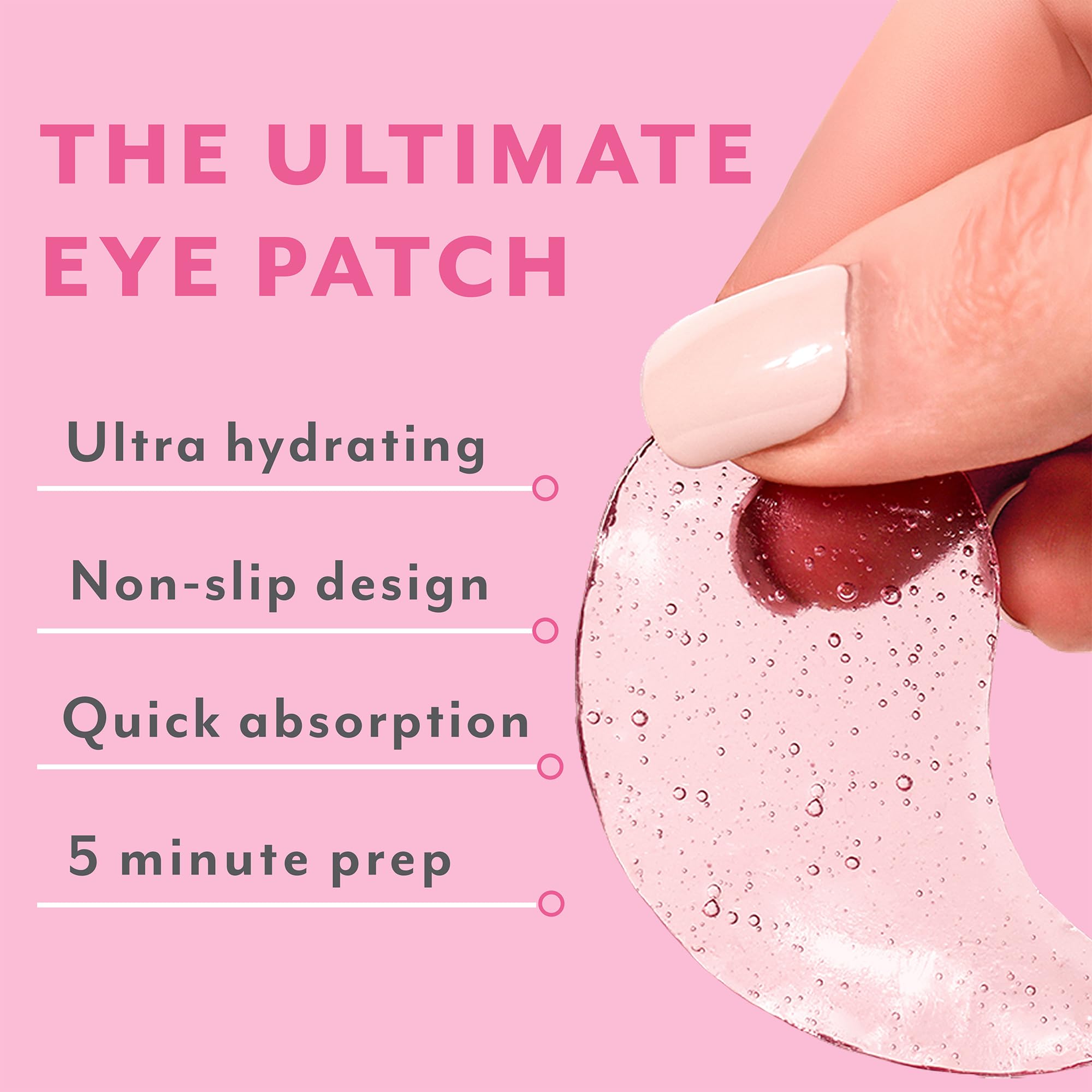 Close up of Patchology serve chilled rose eye patch texture