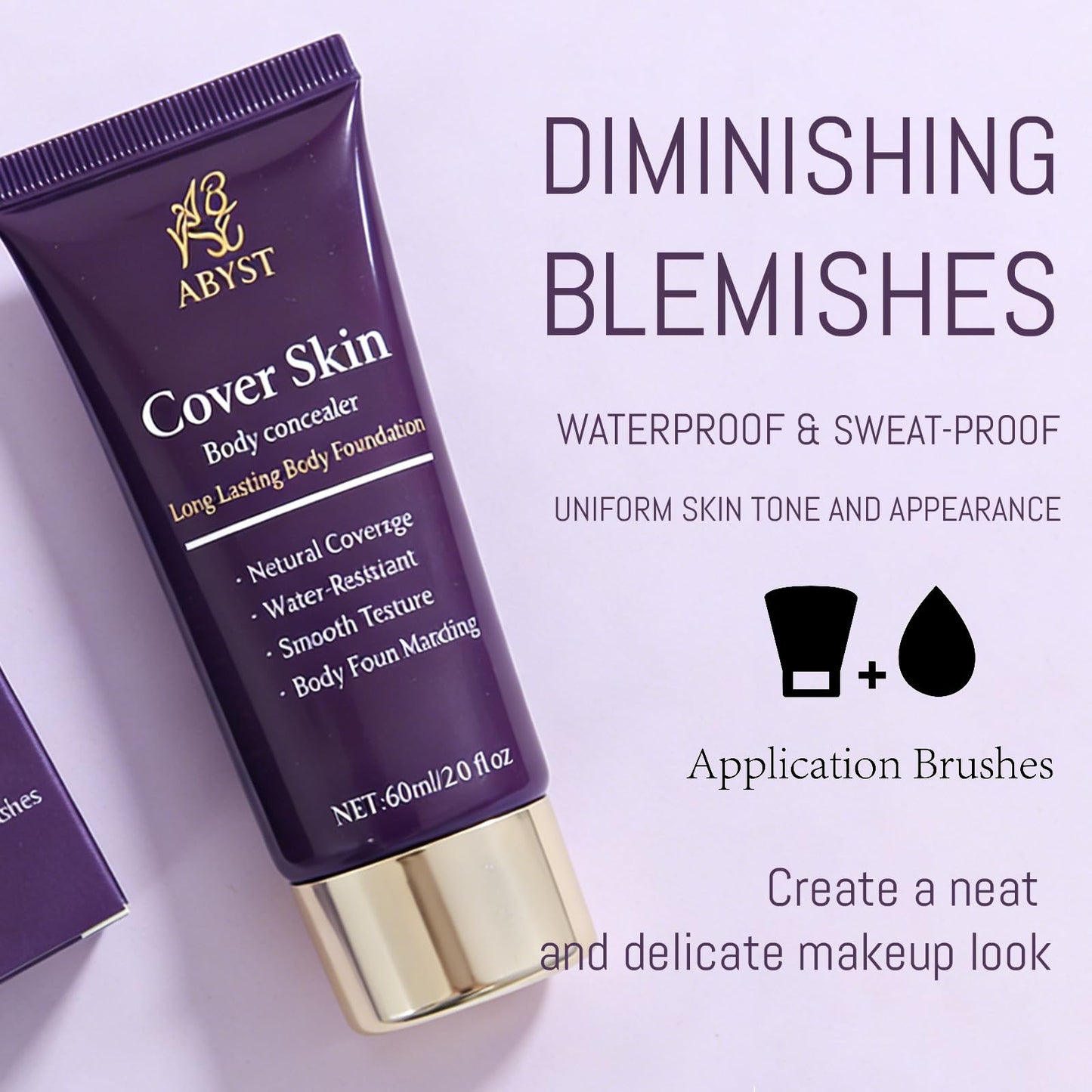 Abyst Body Coverage Perfector packaging rear view with instructions