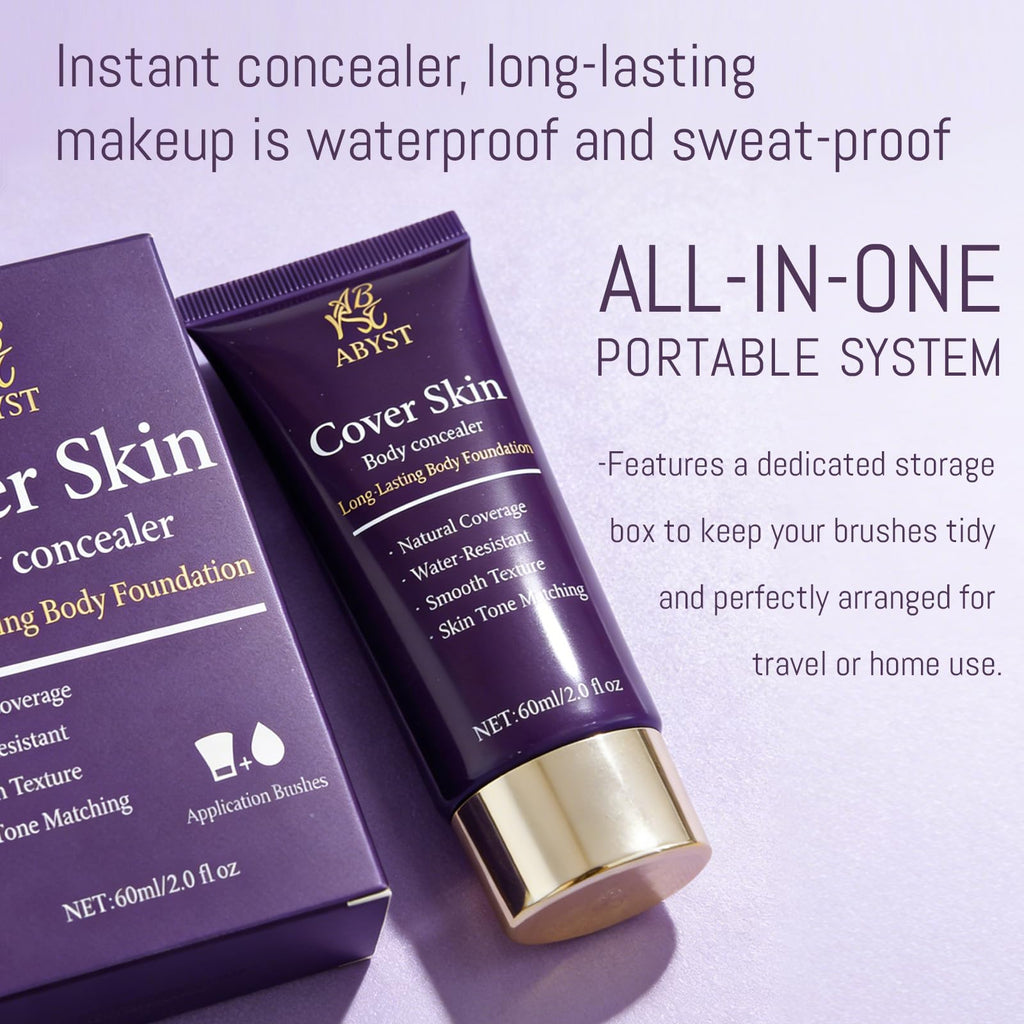 Full set of Abyst body coverage makeup and accessories