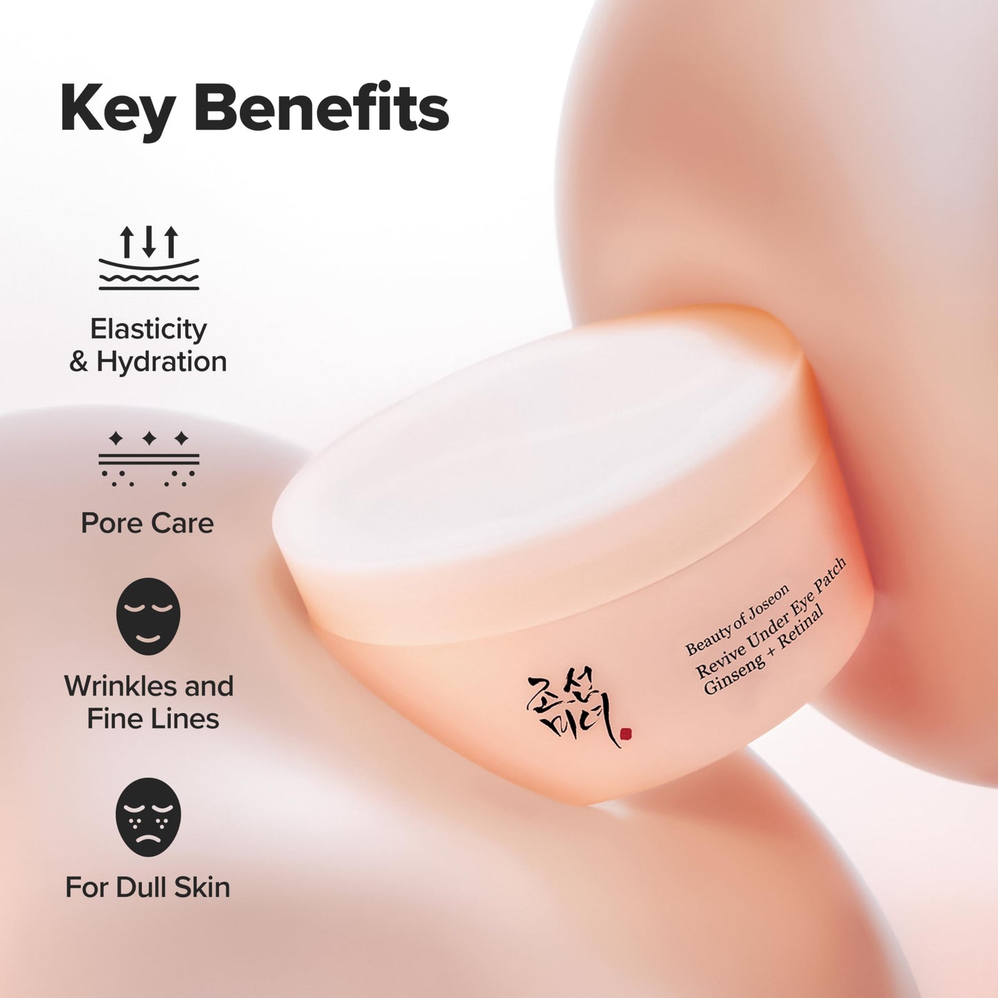 Authentic Beauty of Joseon eye patches packaging showcasing key active ingredients like bakuchiol and retinal.