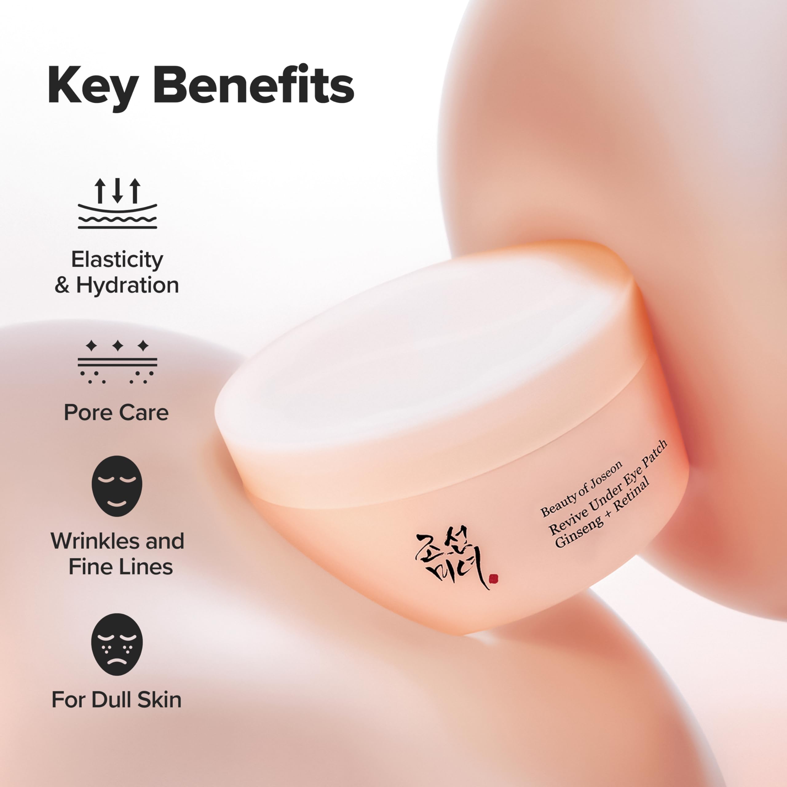 Authentic Beauty of Joseon eye patches packaging showcasing key active ingredients like bakuchiol and retinal.
