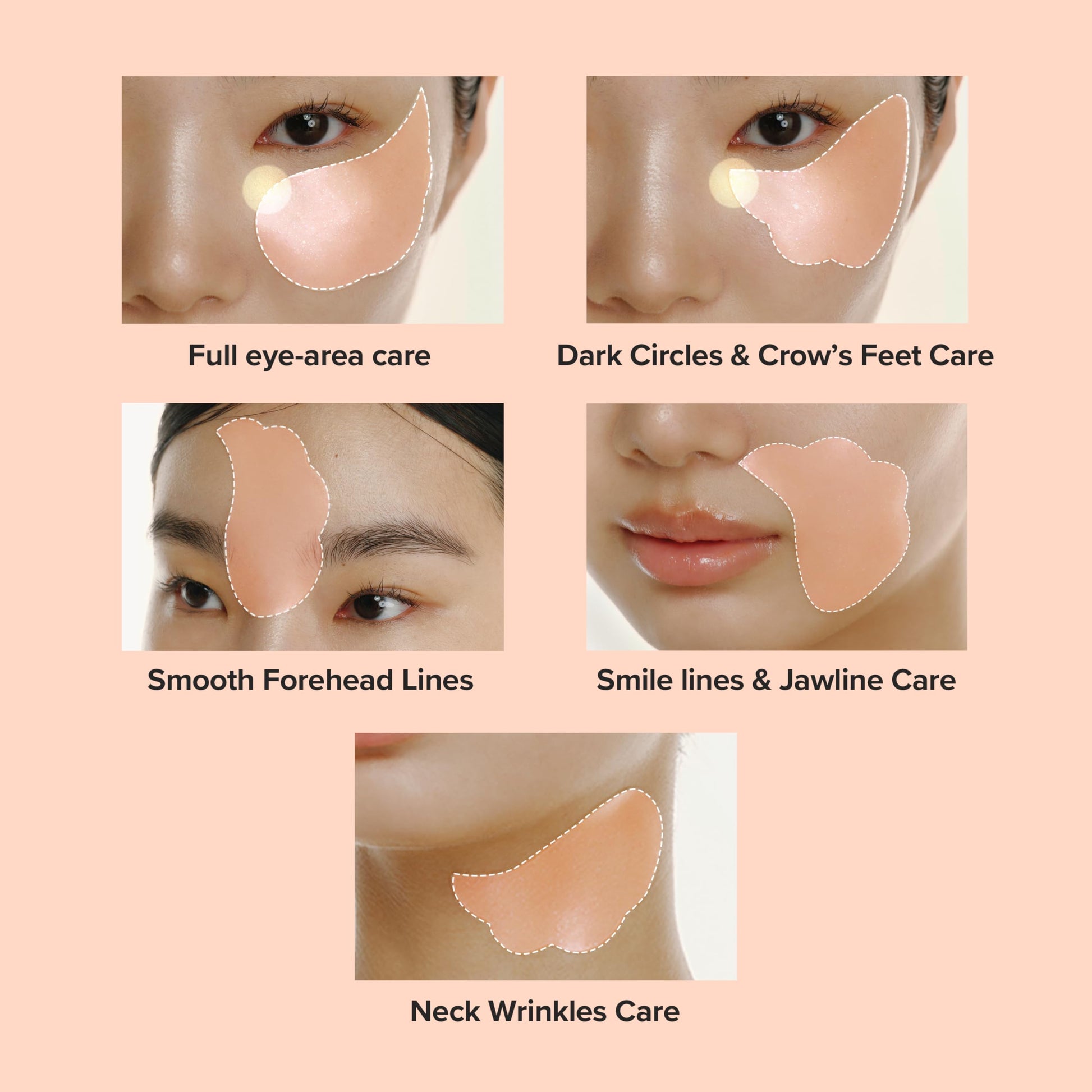 Skincare routine setup featuring the anti-wrinkle Korean eye patches for dark circles and fine lines.