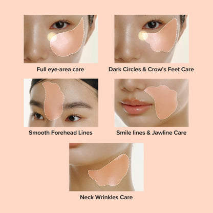 Skincare routine setup featuring the anti-wrinkle Korean eye patches for dark circles and fine lines.