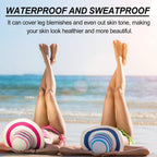 Application of transfer-resistant leg makeup on skin