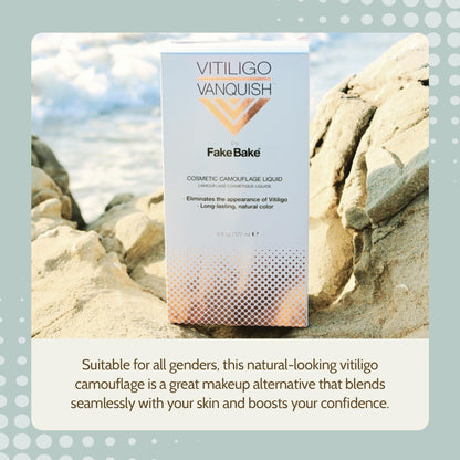 Detailed view of Vitiligo Vanquish kit bottle and contents