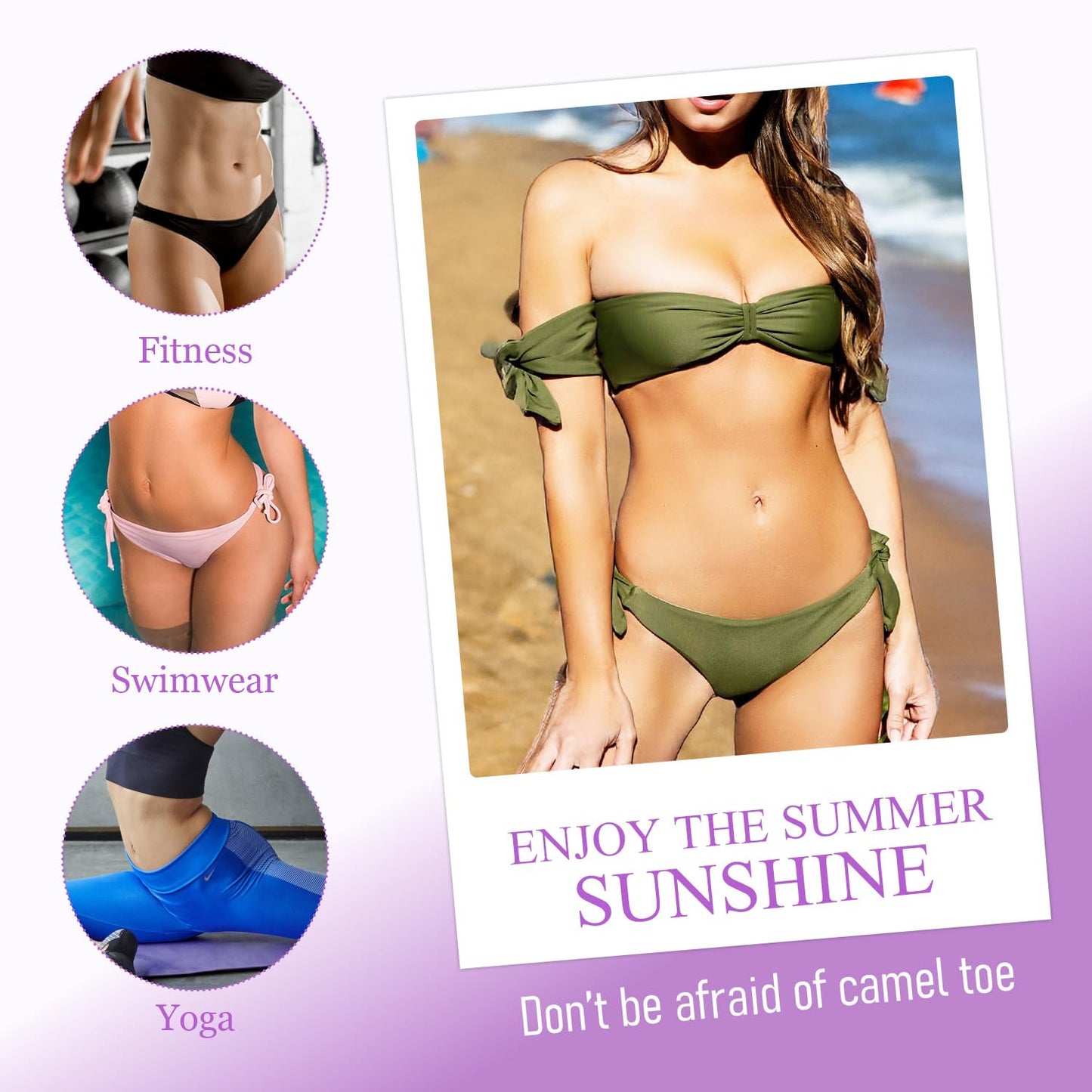 Waterproof silicone camel toe cushion for women activewear