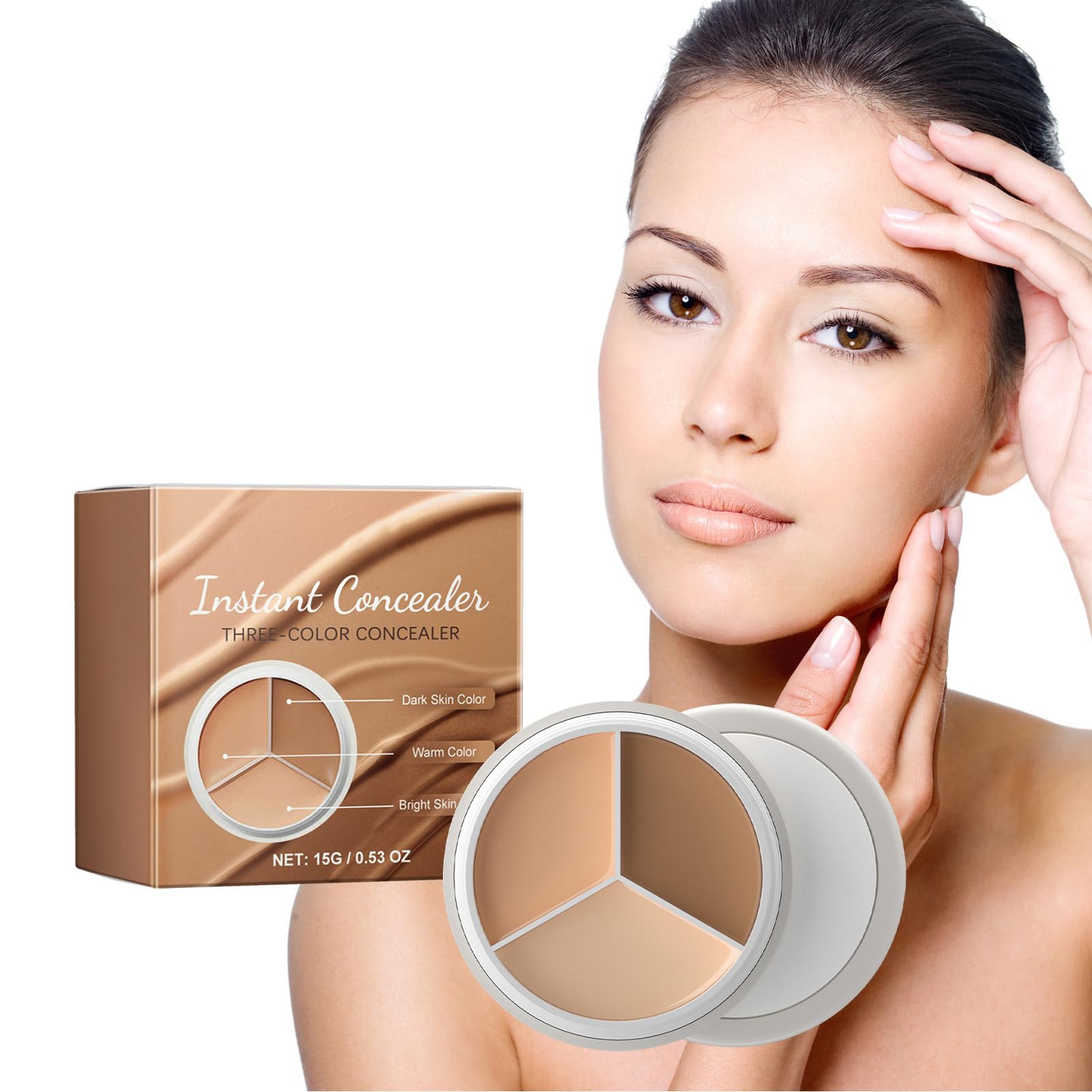 Pluservice 3-color professional concealer kit open