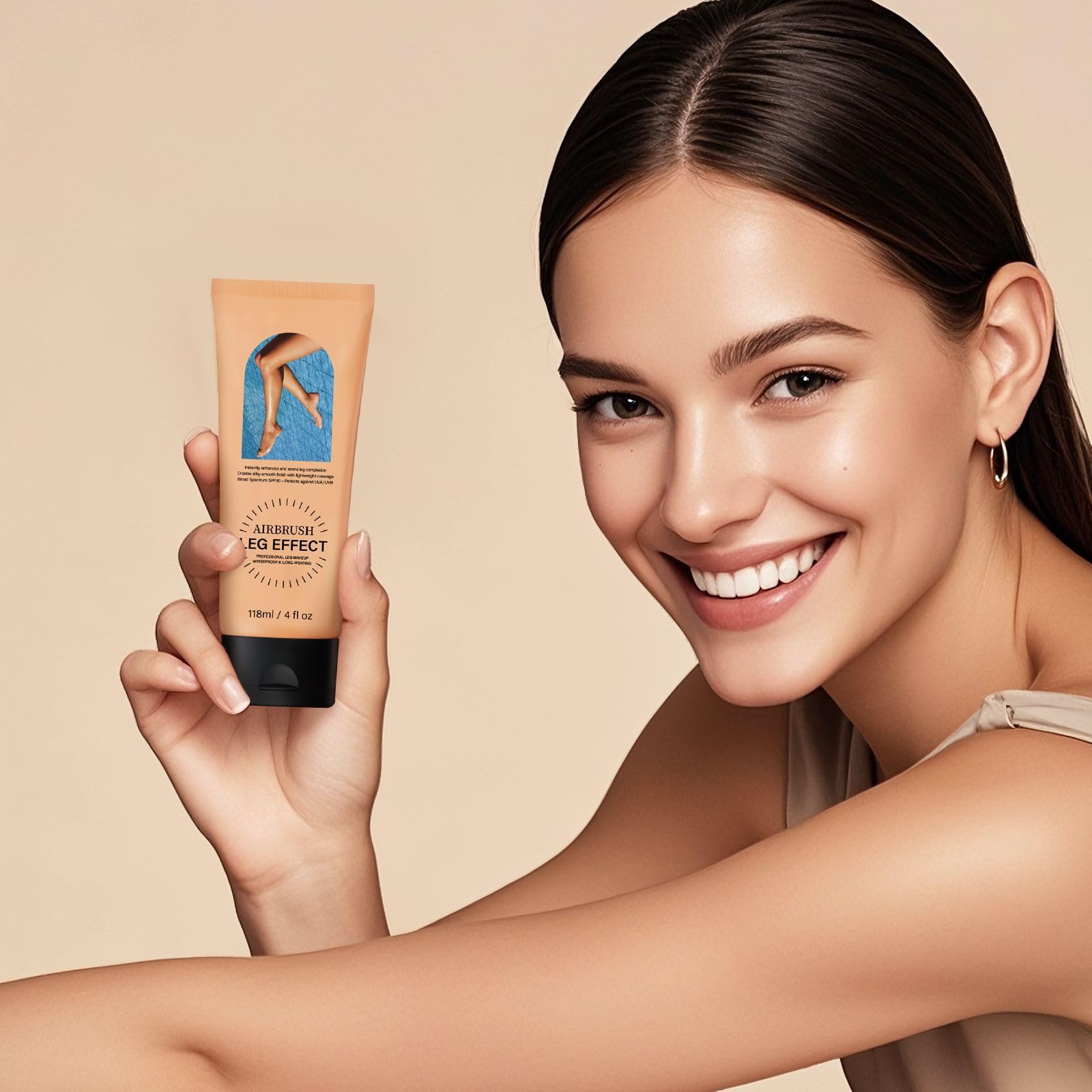 Close up of liquid leg and body concealer texture