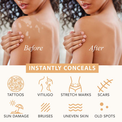Instructions for applying long lasting body foundation