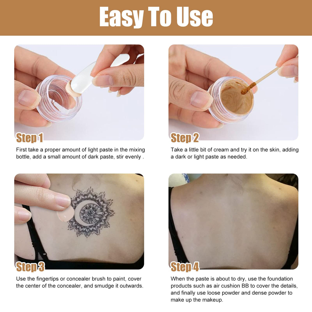 Complete accessories included in NOBA Nusitryco tattoo makeup set