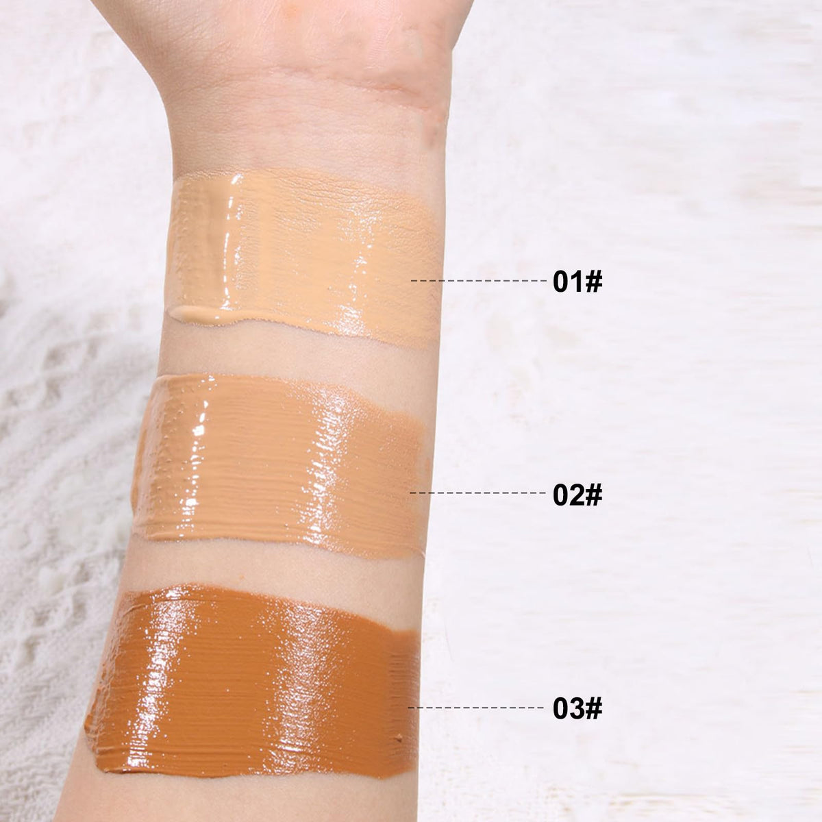 Boobeen transfer-resistant makeup packaging and label details