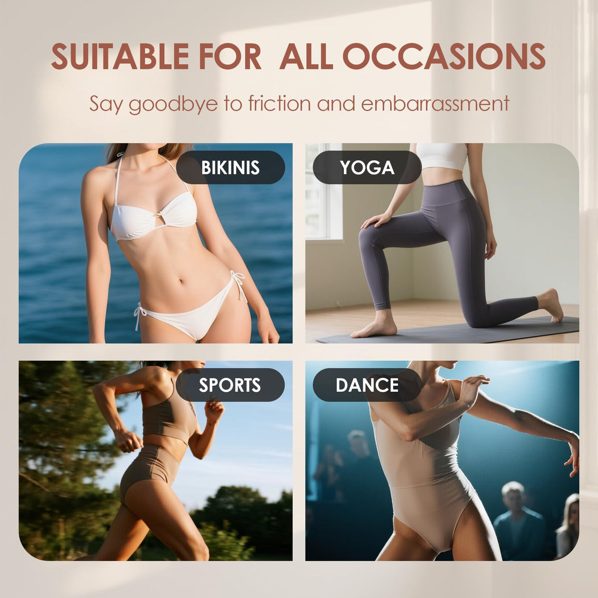 Hapife smooth front concealer pad lifestyle activewear view