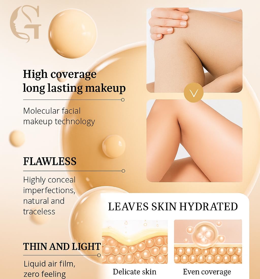 Shengqialun waterproof foundation being blended smoothly on skin