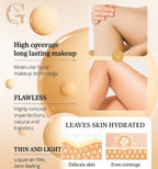 Shengqialun waterproof foundation being blended smoothly on skin