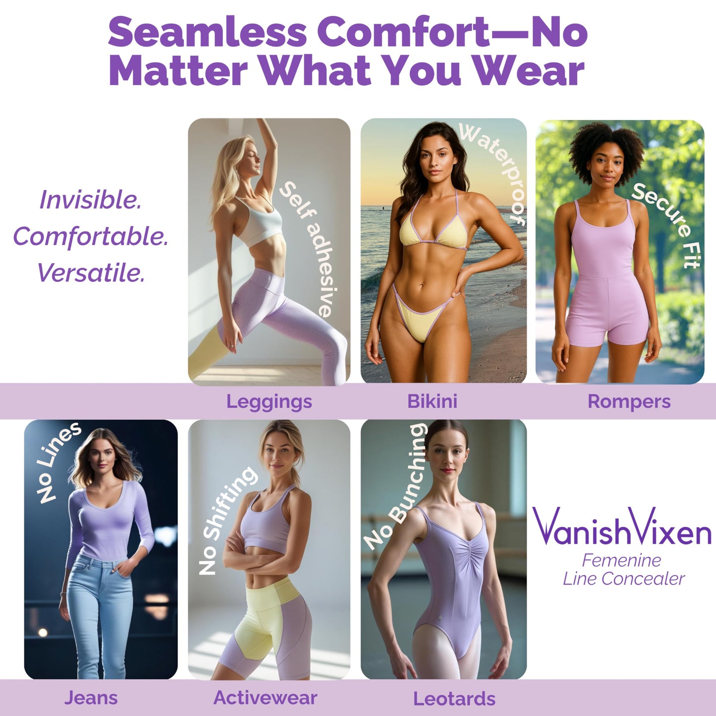 Transparent silicone texture of VanishVixen XS modesty pad