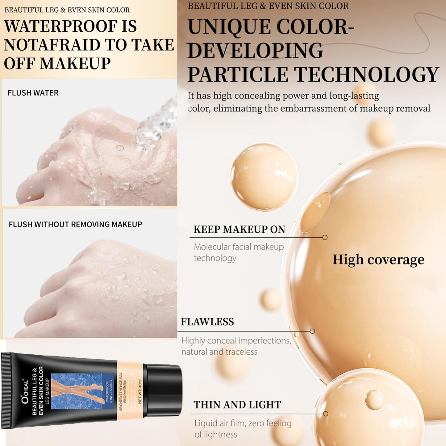 Dulele tattoo cover up concealer texture and consistency swatch