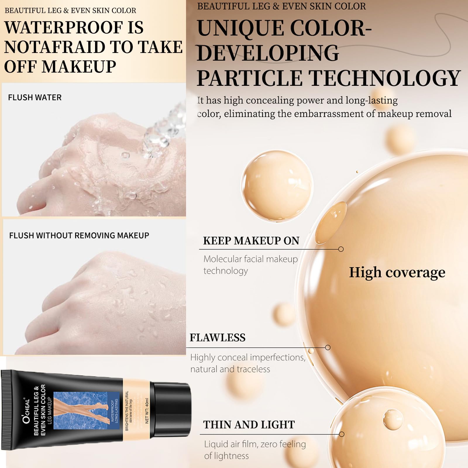 Dulele tattoo cover up concealer texture and consistency swatch