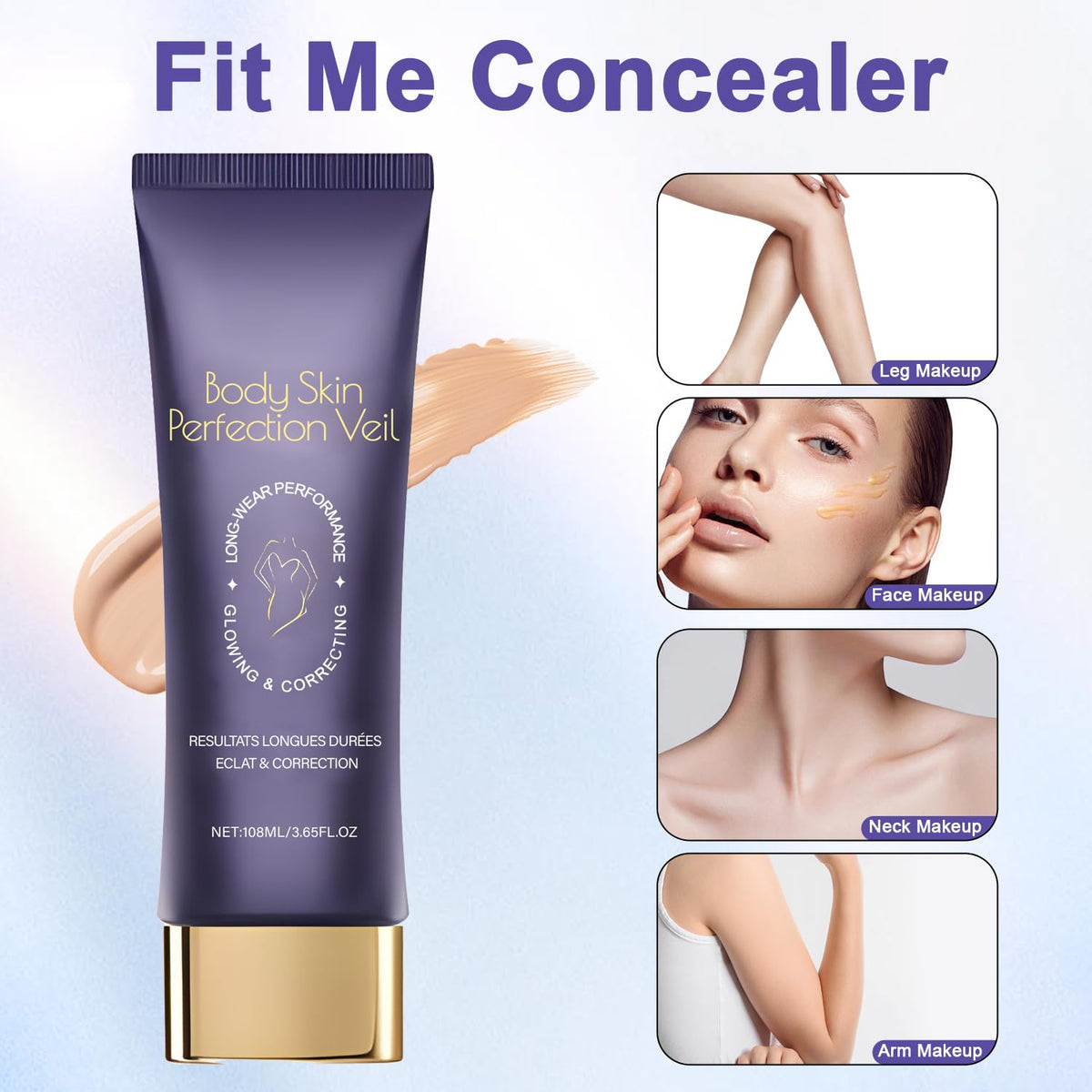 VivaBloom body concealer applied on skin
